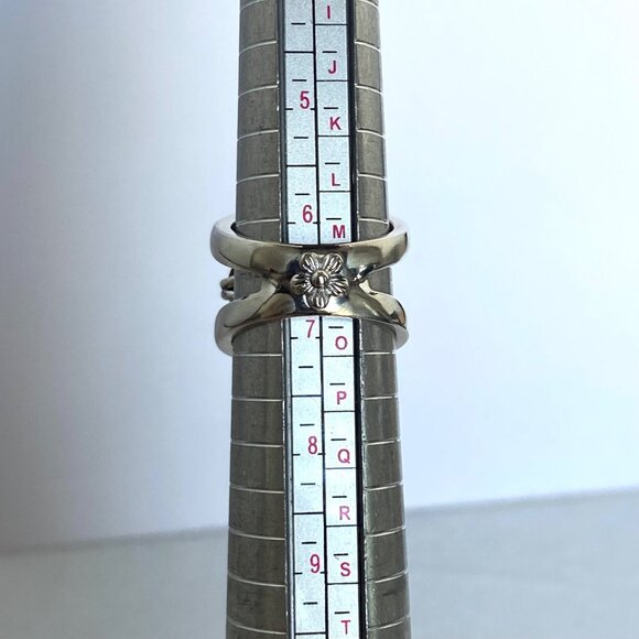 Signed Sterling Silver 925 Faceted Tigers Eye Split Shank Wide Band Ring 6.75 - Picture 10 of 16